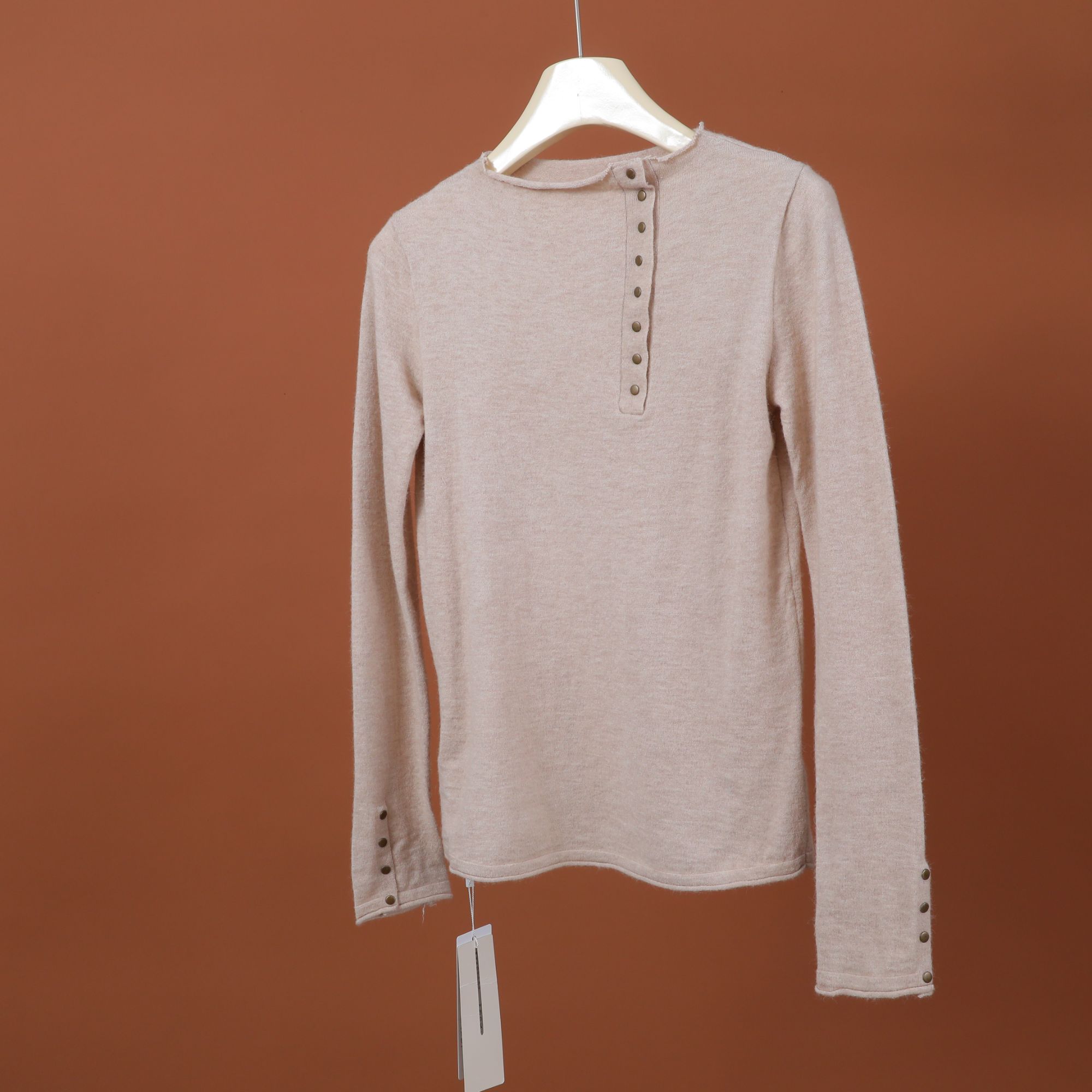 R-00617  舒适软糯！秋冬女士简约纯色修身显瘦百搭打底针织衫