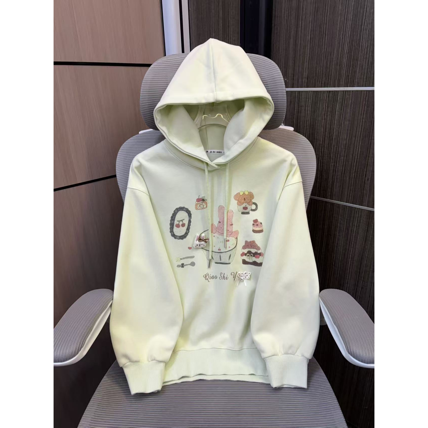 【现货】2025秋卡通立体小兔蝴蝶结连帽女童卫衣 D633 633 G