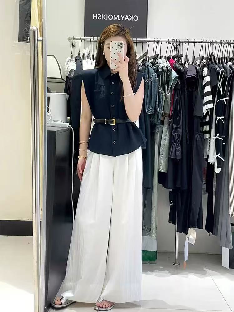 夏季12显瘦时尚百搭无袖洋气减龄设计感