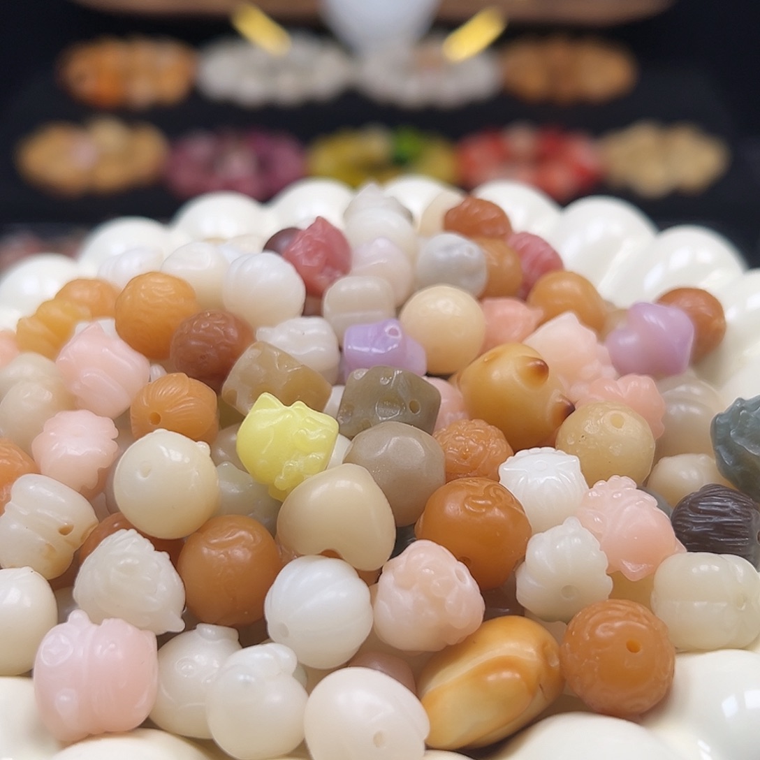 菩提根/象牙果手串配件混锅30颗