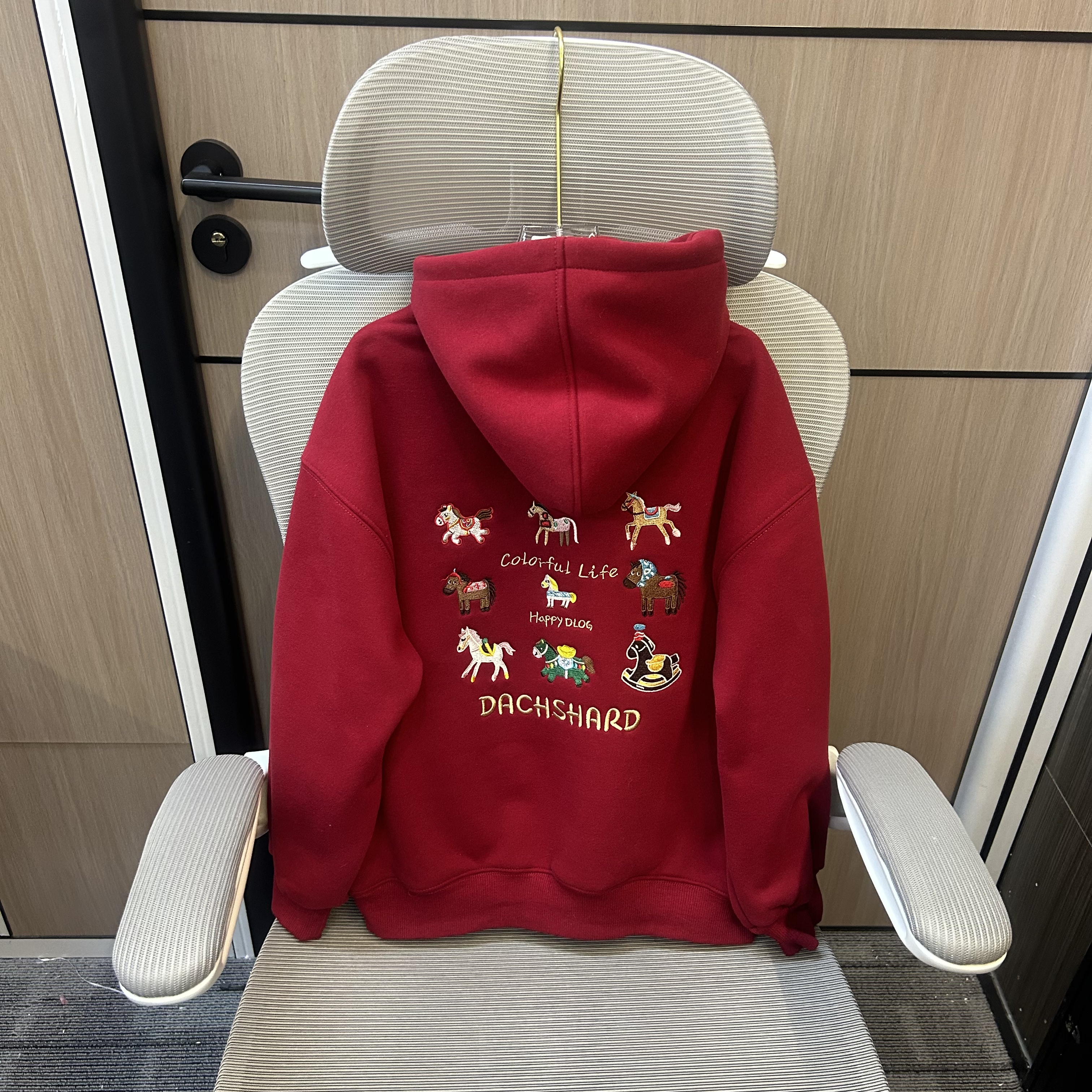 冬款韩版设计师快乐小马加绒女童连帽卫衣 F327 327 K