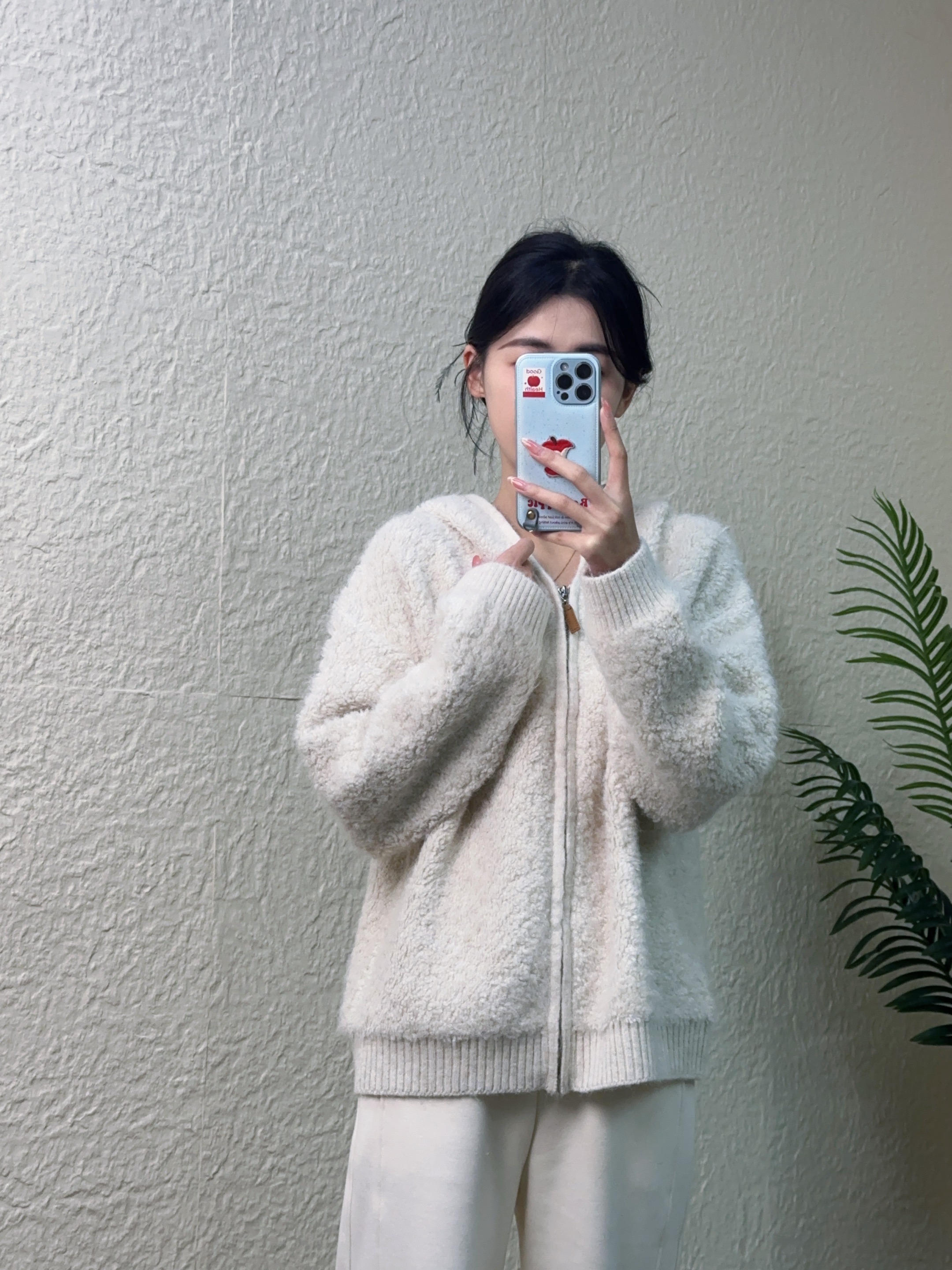 【硬货】5221时尚休闲慵懒风百搭纯色针气质织毛衣女连帽开衫外套