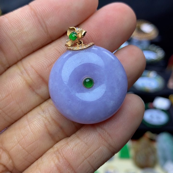 翡翠手链18K金镶嵌翡翠 