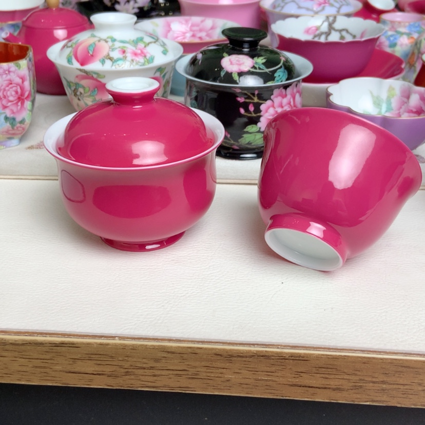 【闪购商品】❀****❀胭脂红布袋加主人杯一套