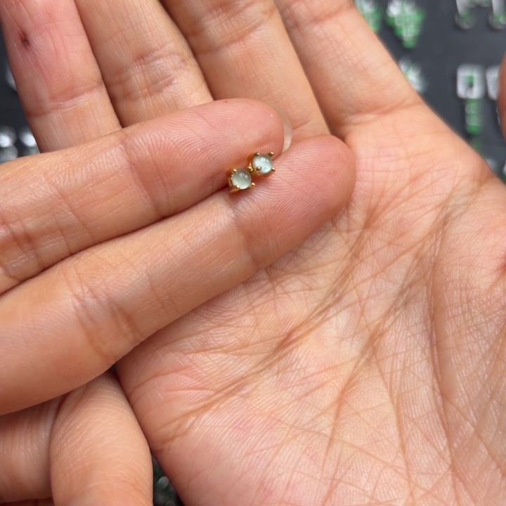 翡翠银S925镶嵌耳饰