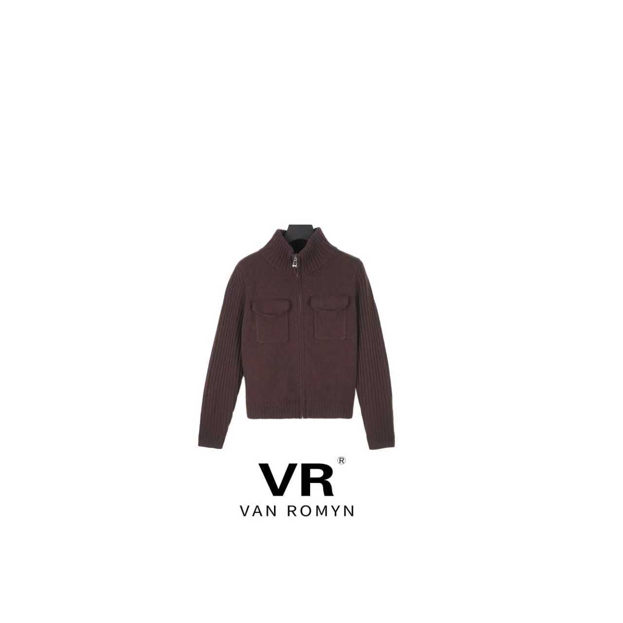 【VR莉娜】512090/2025新款冬季 老钱风 100纯绵羊毛 拉链开衫毛衣 