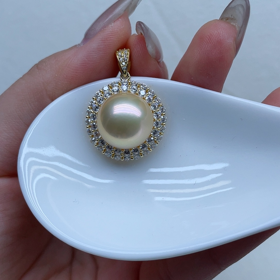 淡水珍珠银S925镶嵌颈饰