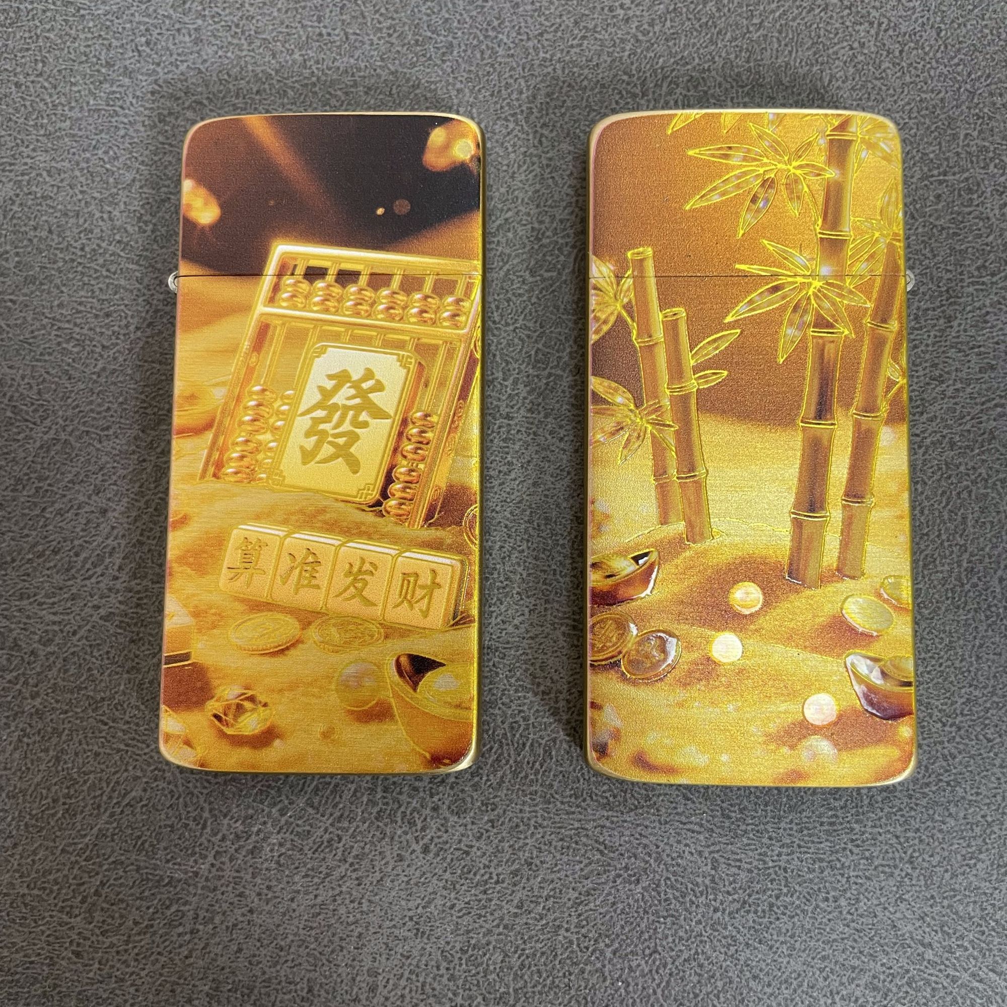 ZORRO佐罗节节高升发财黄铜防风创意煤油打火机镀金珐琅彩绘送礼
