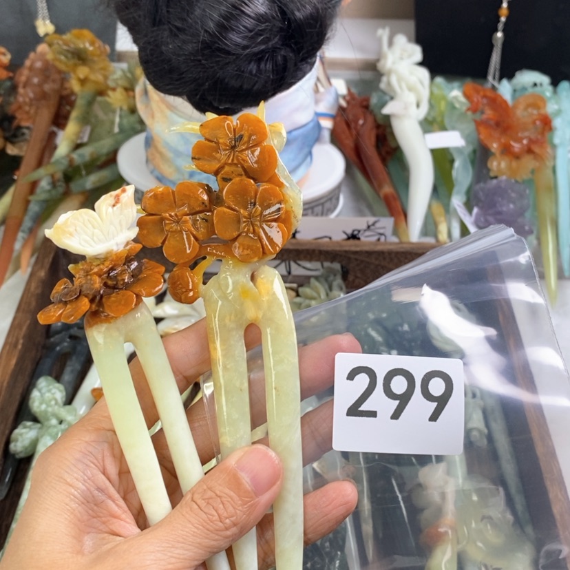 【闪购商品】岫玉发饰未镶嵌魈****！