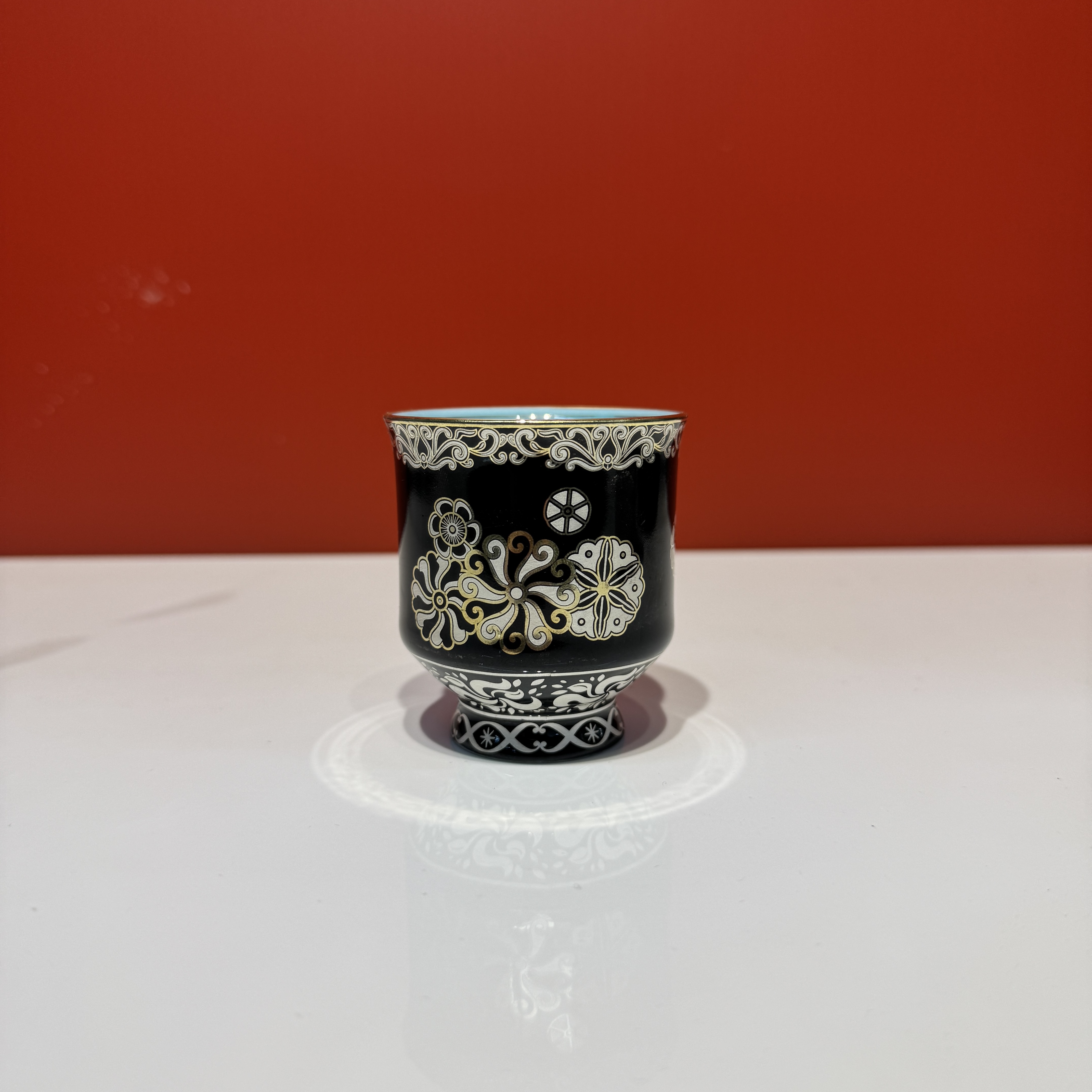 黑底错金主人杯(高足)854 ZH710