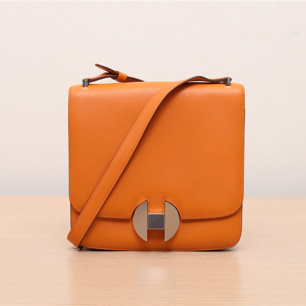 99新 Hermes/爱马仕 小花佳珊0517 2002 - 20肩背包 爱马仕橙 D刻