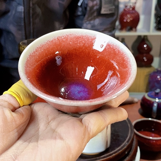 摆件尚峰钧窑作品斗笠盏