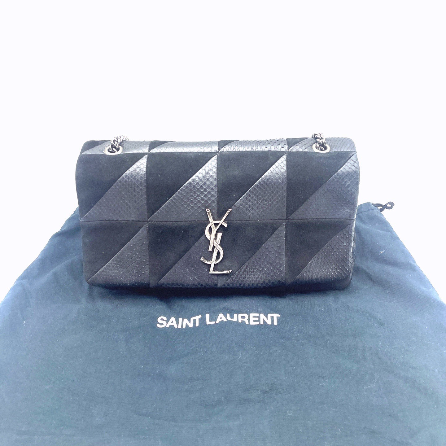 95新 YSL/圣罗兰 Jamie金标Logo链条斜挎单肩包中号