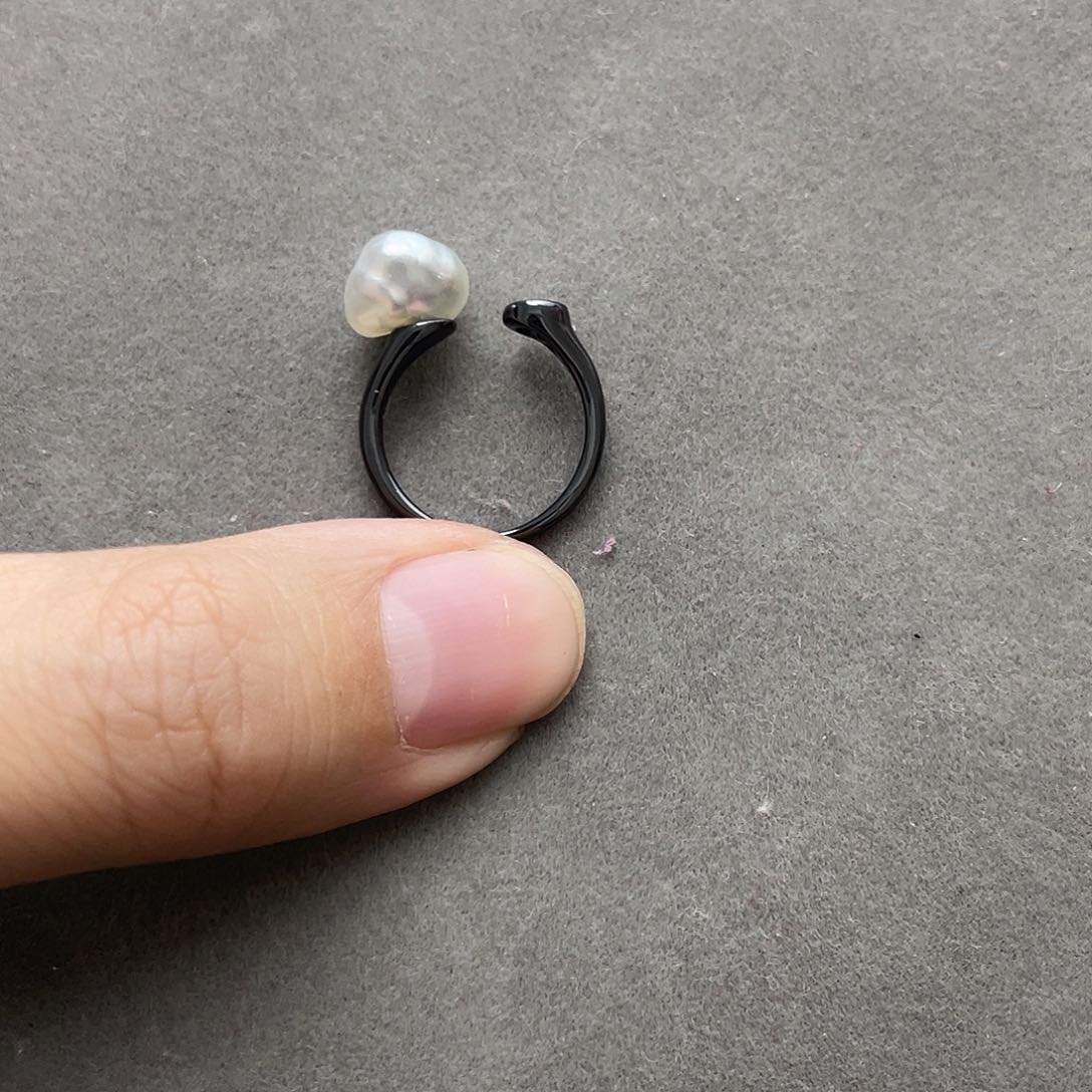 海水珍珠戒圈银S925镶嵌