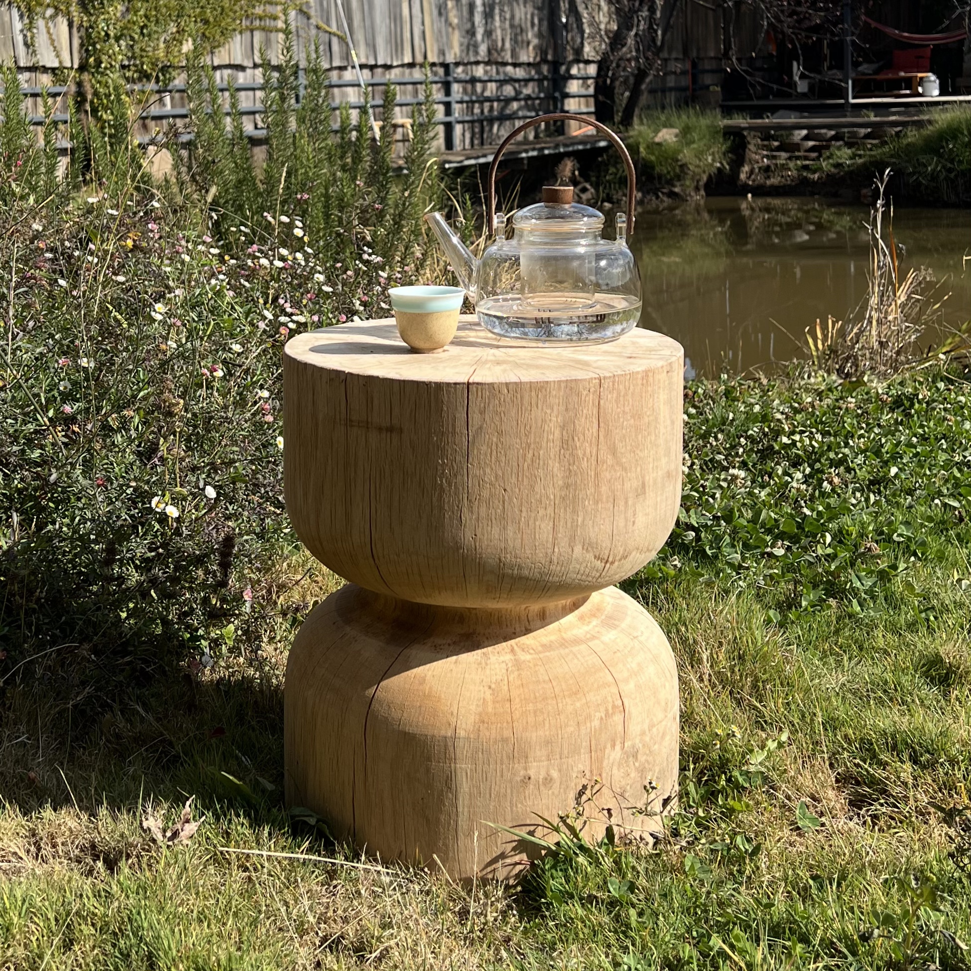  铁梨木墩子边几复古侘寂手工时尚客厅家用创意简约木质木制