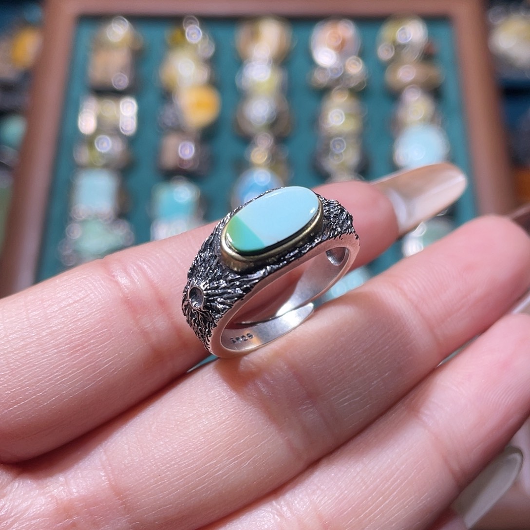 J***a绿松石银S925镶嵌戒指戒指