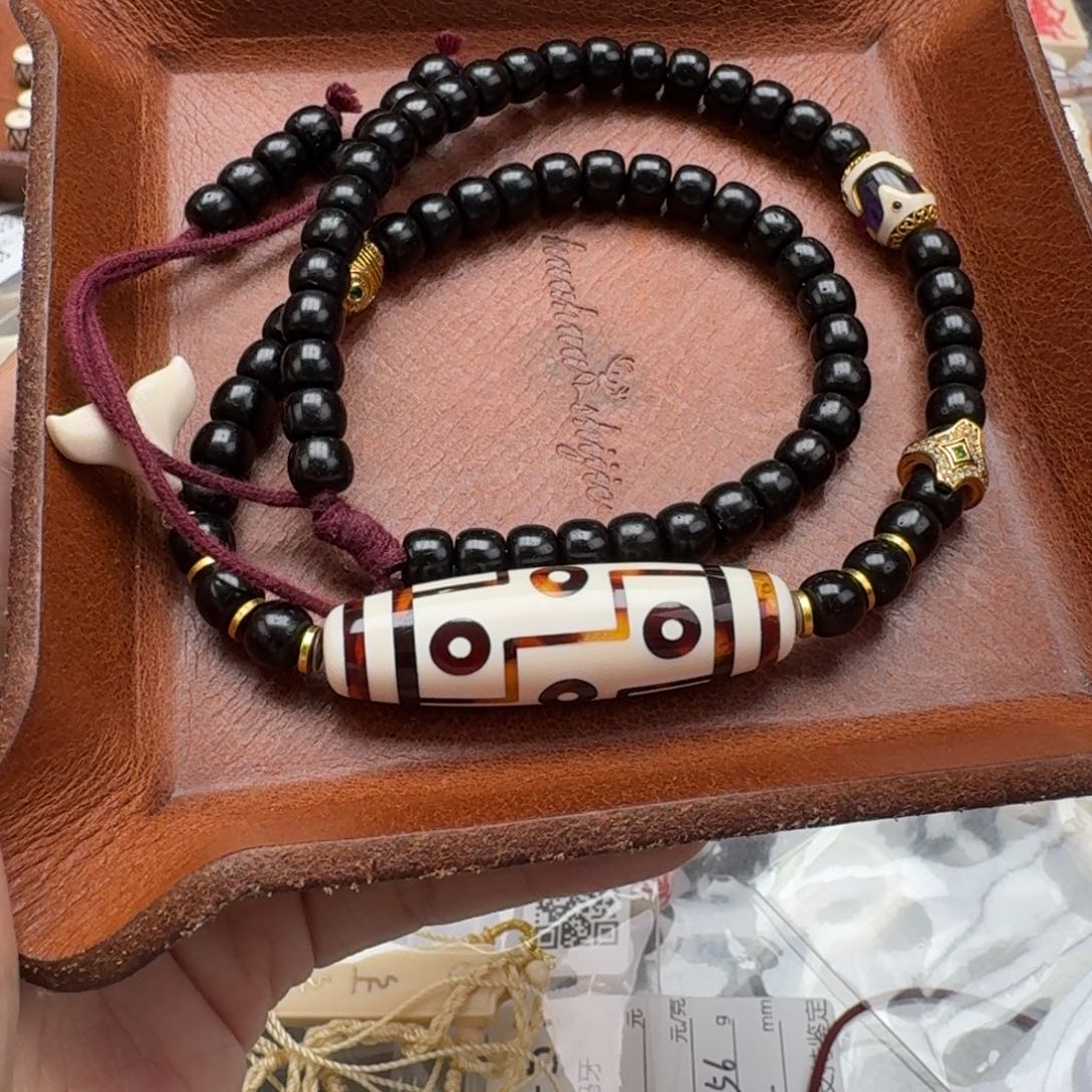 猛犸象牙手串/手链/手镯 027 九眼锁骨