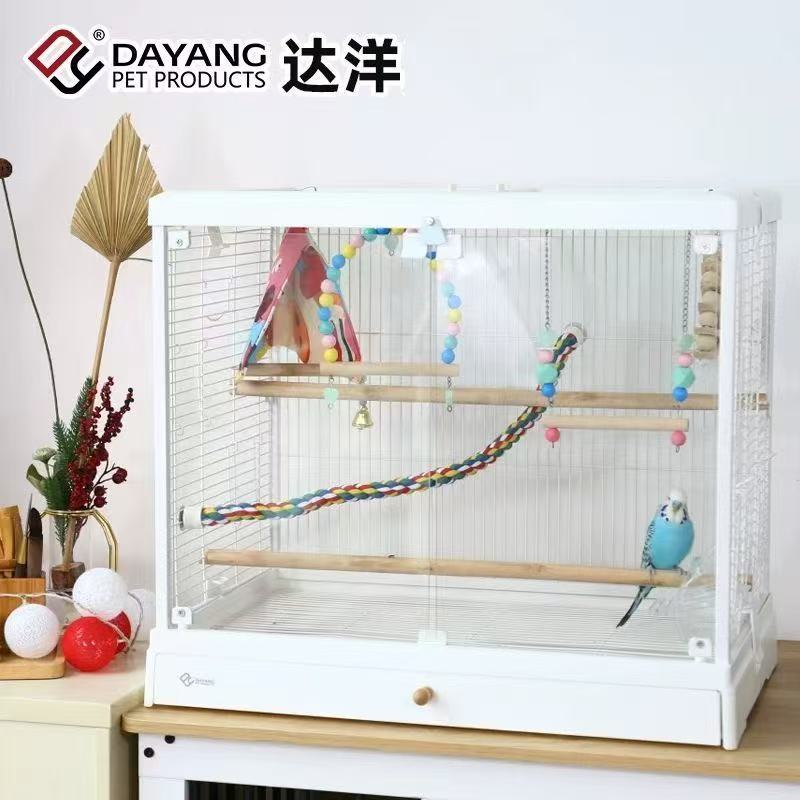 达洋透明观赏鸟笼家用鹦鹉笼子别墅牡丹玄凤小太阳和尚双开门鸟笼
