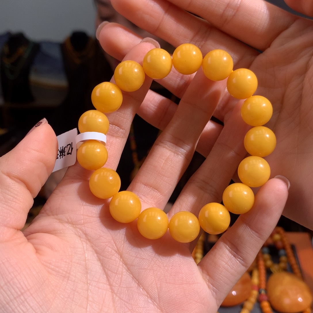 蜜蜡手串未镶嵌天然