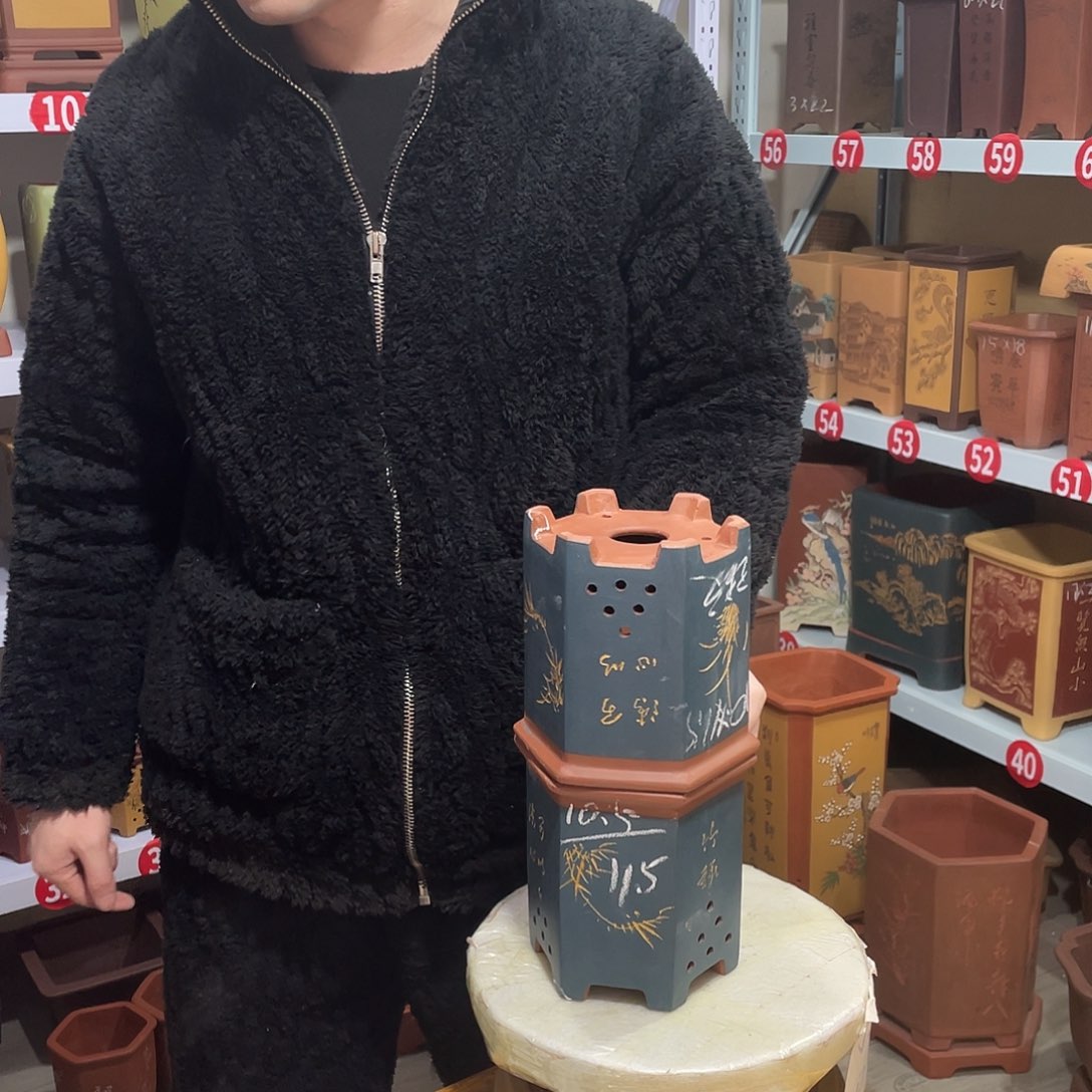 紫砂天心紫砂手工花盆