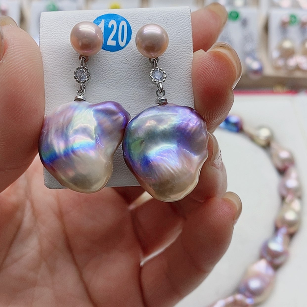 【闪购商品】淡水珍珠耳饰银S925镶嵌