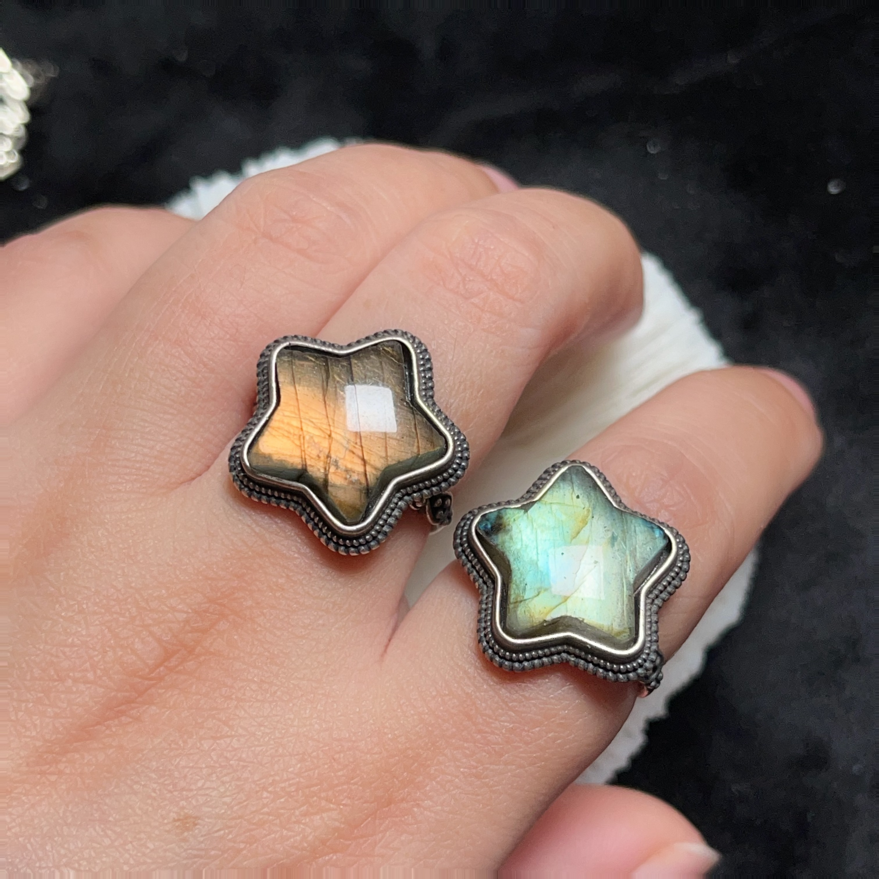 手工镶嵌个性小众做旧星星戒指首饰编织