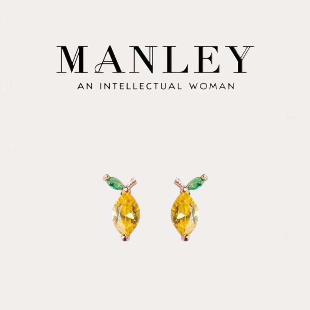 钛钢锆石耳饰 时尚简约耳钉耳饰绿色小清新百搭彩色精致17