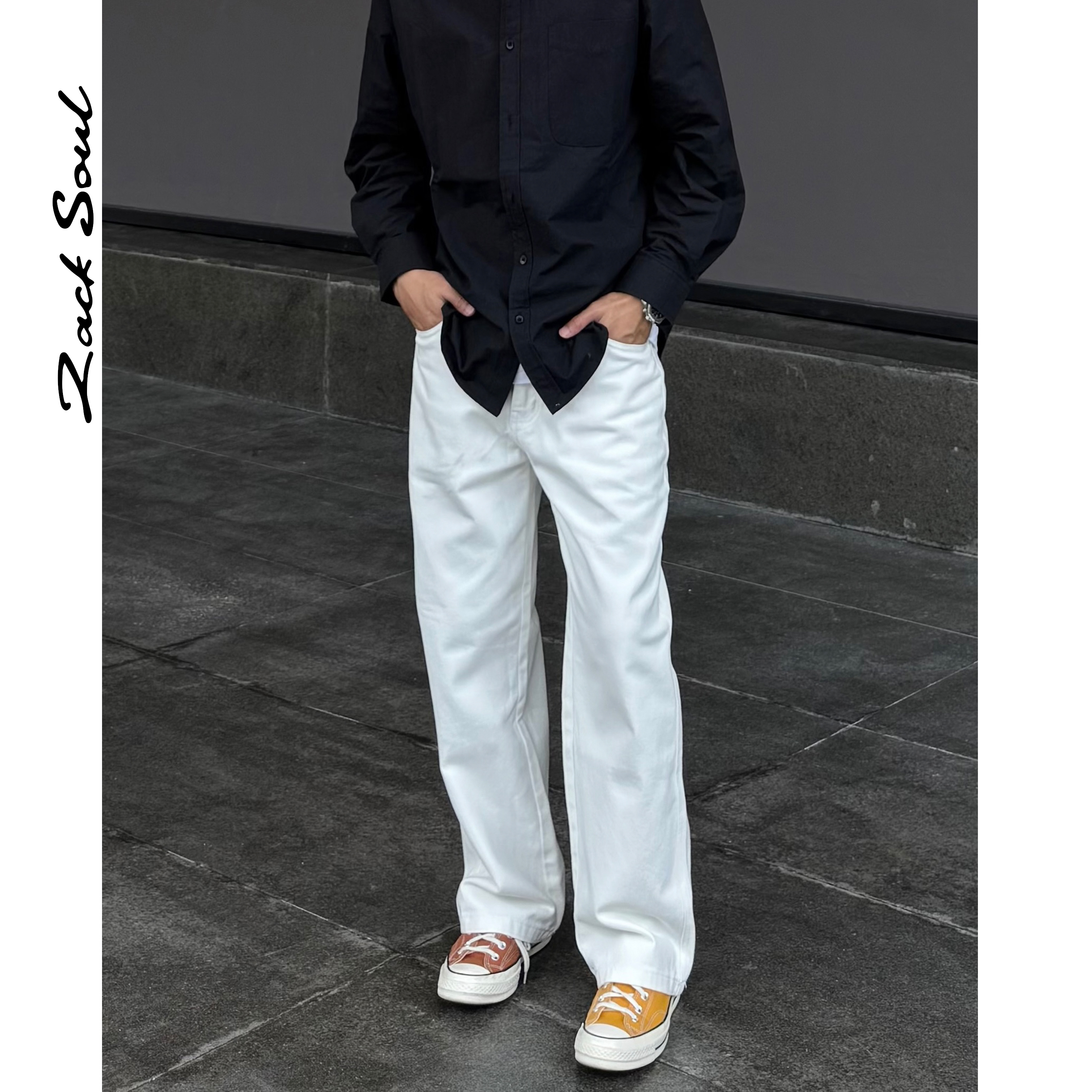 Zack校长zacksoul 复古加绒简约休闲长裤纯色素版百搭直筒垂感