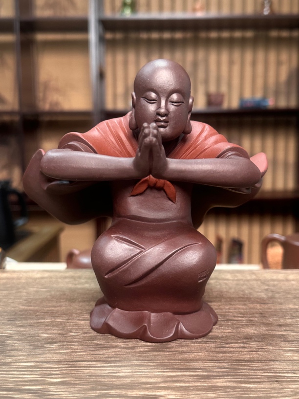 全手工飞天蓬莱紫砂摆件