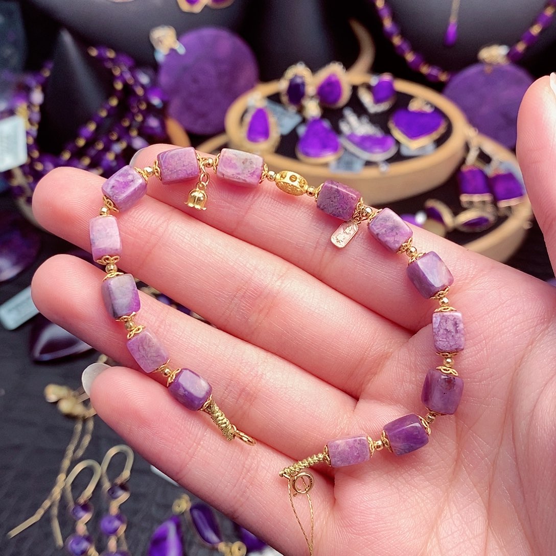 苏纪石（舒俱来）手链18K金镶嵌