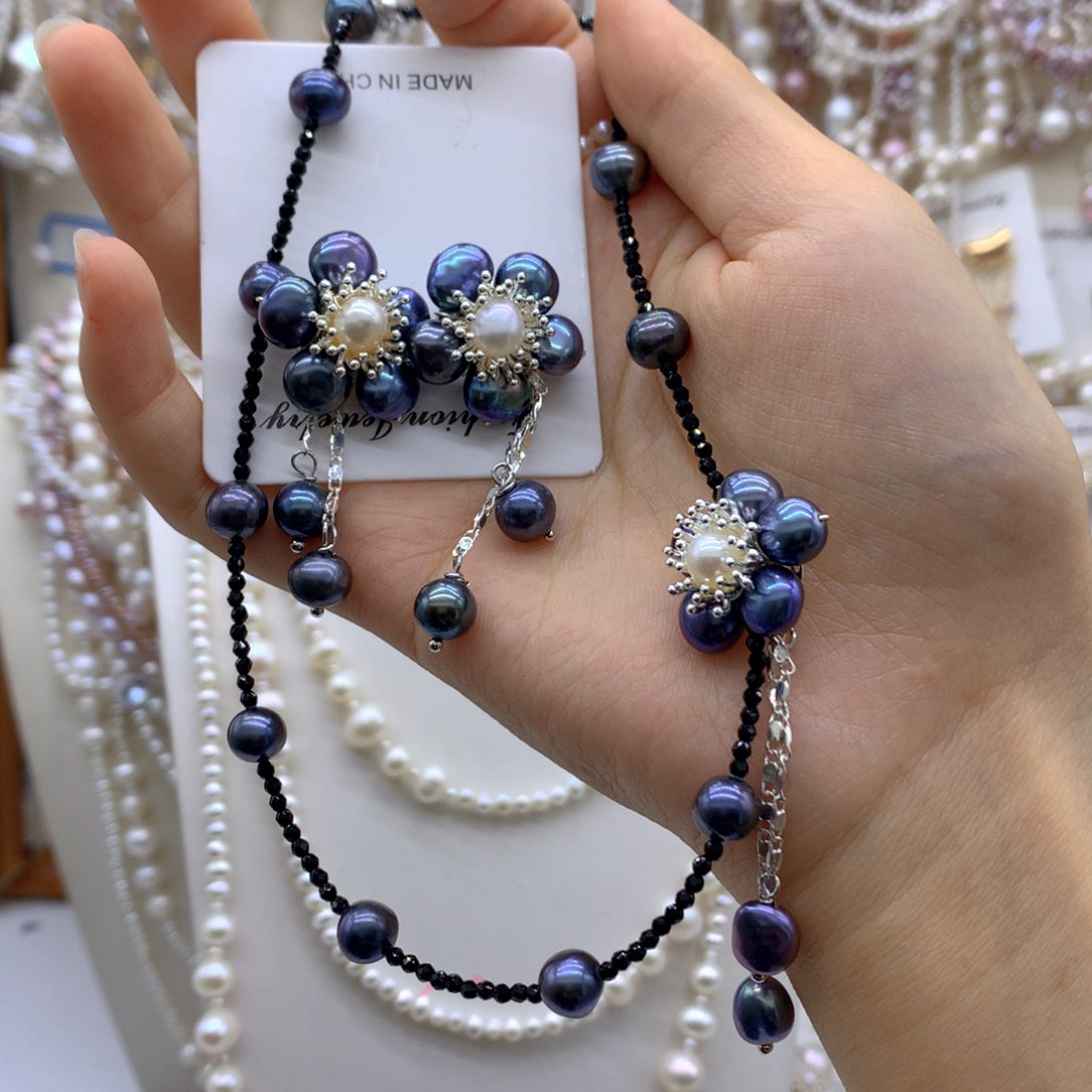 寒***合金淡水珍珠项链耳饰