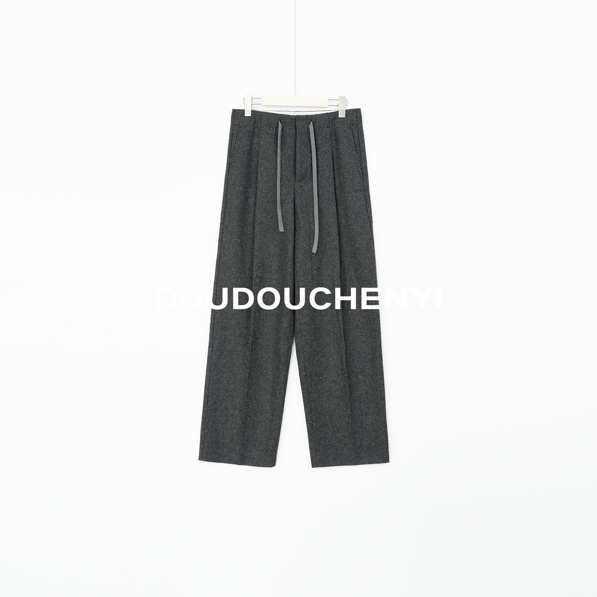 【DOUDOUCHENYI】“拉拉裤”100绵羊毛拱针抽绳休闲长裤-25489