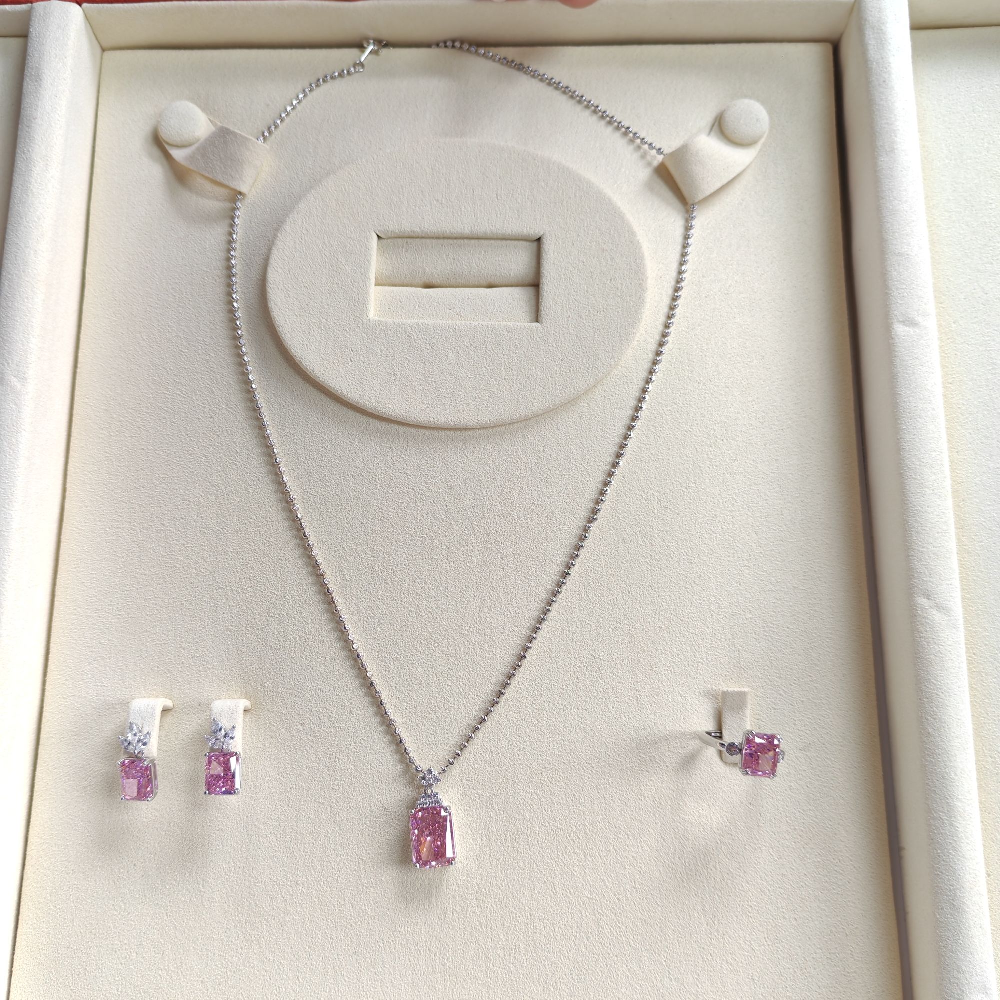 925银合成锆石银制品 【小北好物】锆石套装【不含链】-17QH79X46