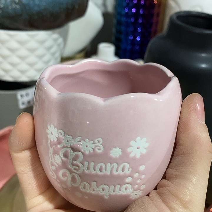 陶盆有孔 瑕疵针孔漏釉介意勿拍外口 6外高7