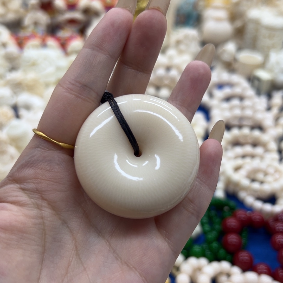 五***茫猛犸象牙手串/手链/手镯5，平安扣