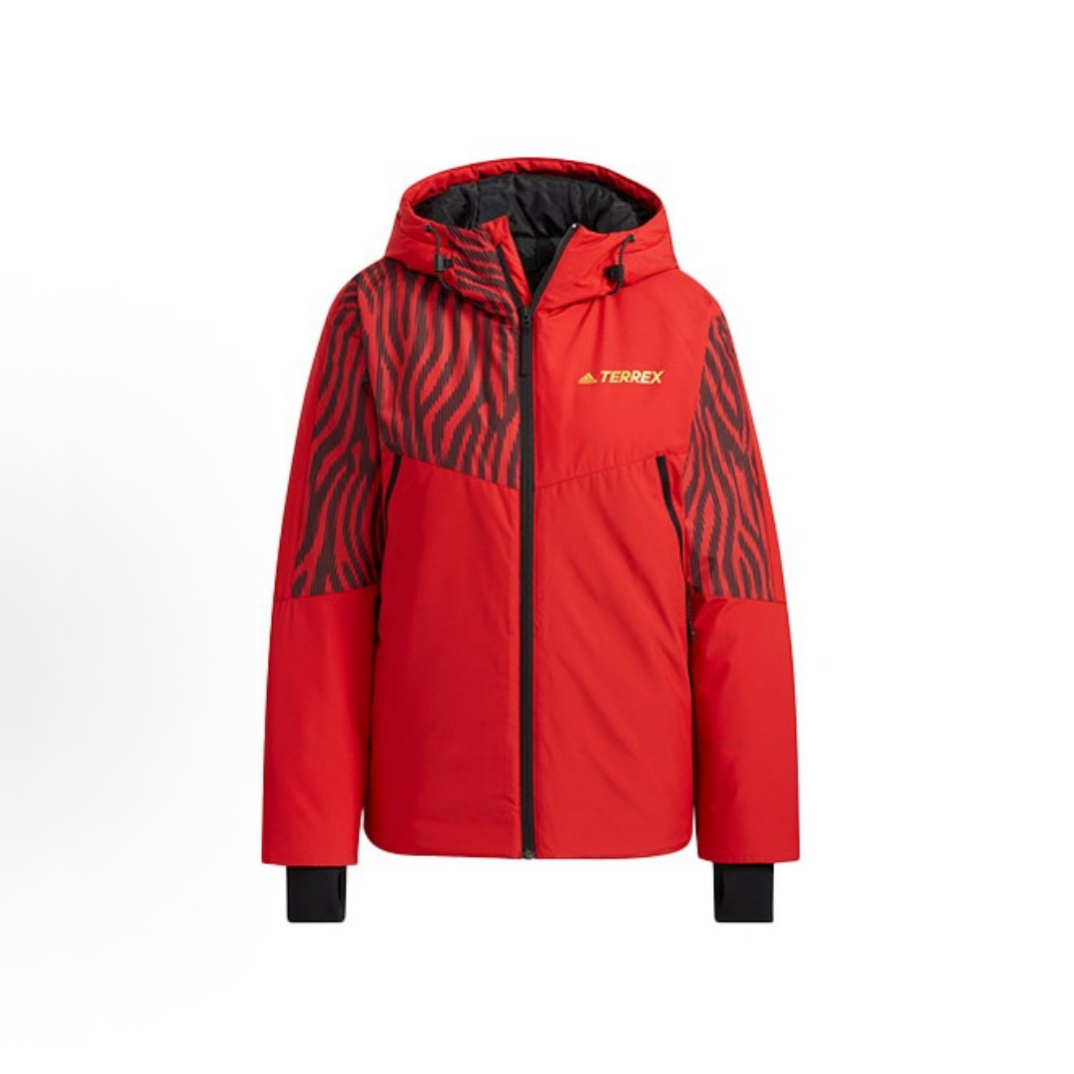 M adidas 印花拉链几何图案 棉服 红色 HE7321