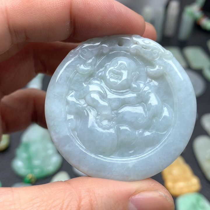 翡翠颈饰未镶嵌天然A货翡翠