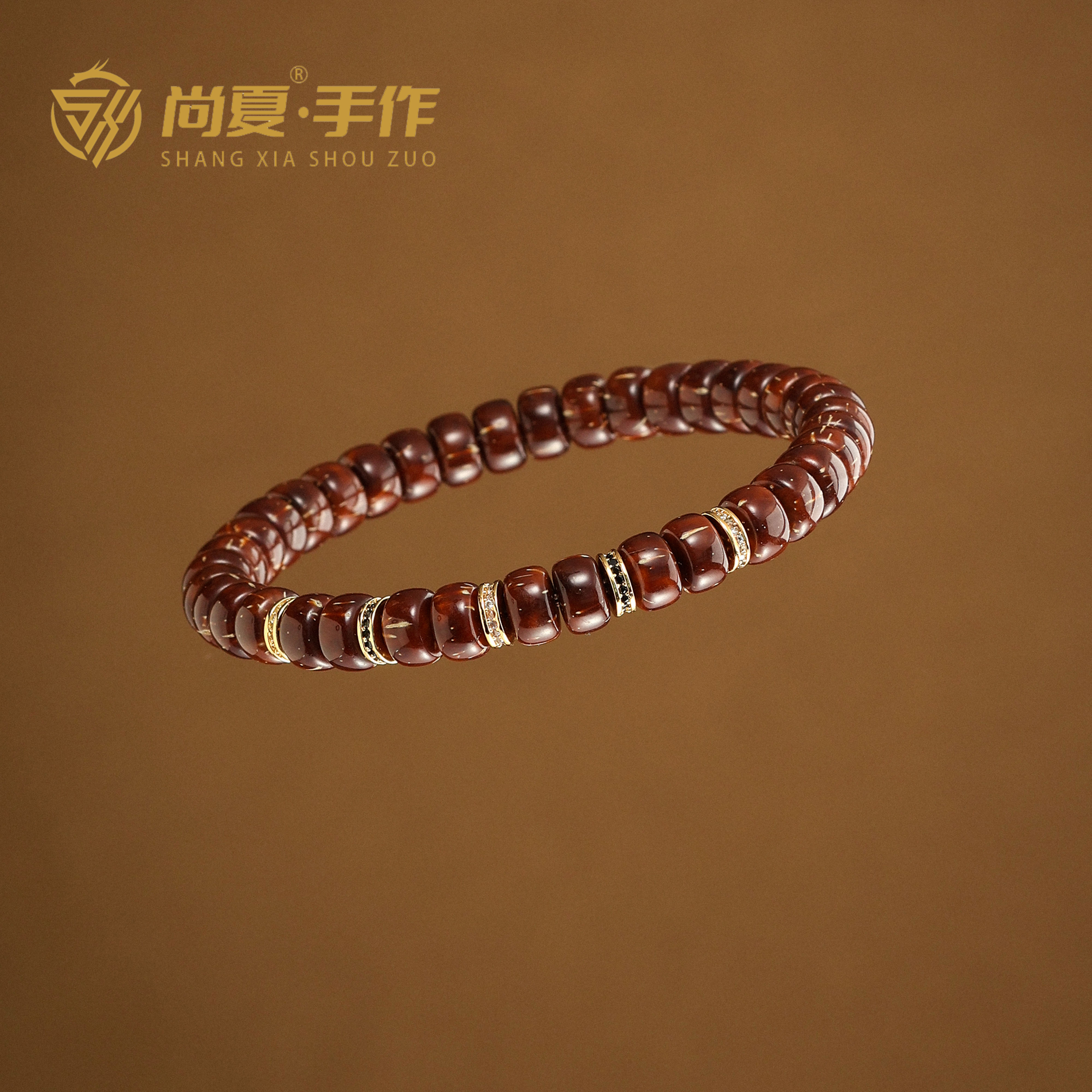 尚夏【凤凰涅槃】8MM紫金鼠纯肉实心火焰鼠药片手串