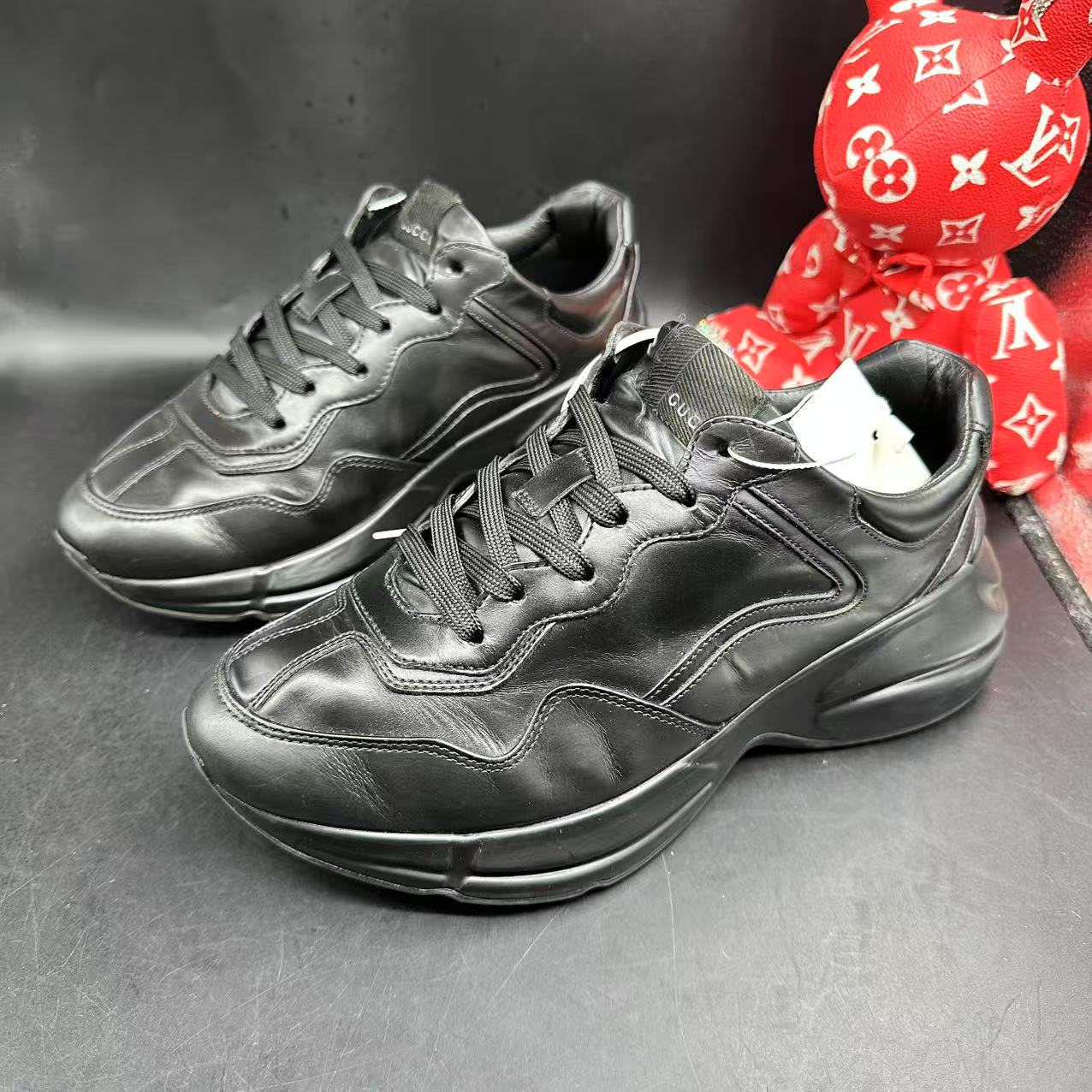 95新 GUCCI/古驰 黑武士休闲时尚时尚厚底老爹鞋39.5欧码yj014