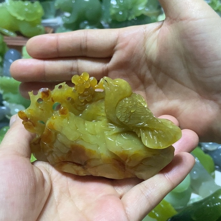 【闪购商品】未镶嵌蛇纹石玉把件稳*