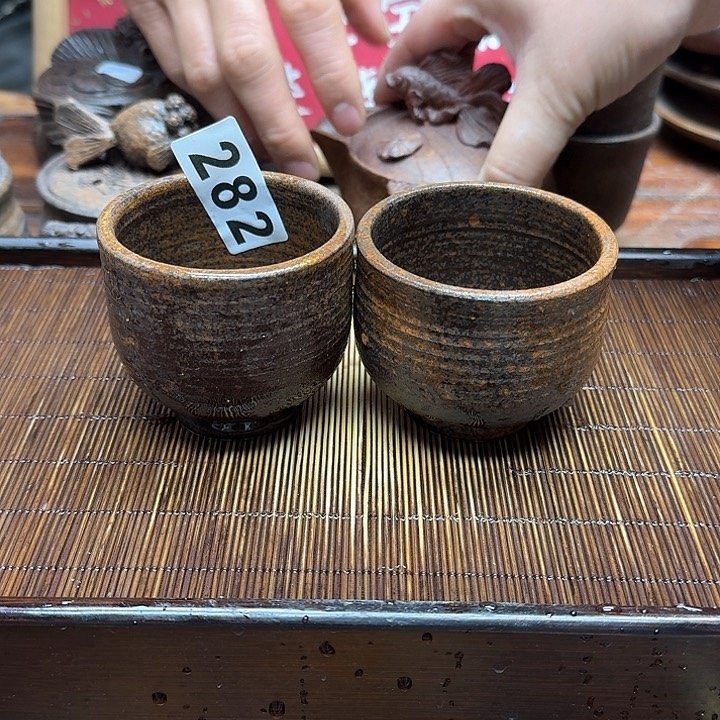 纯手工制作粗陶茶具