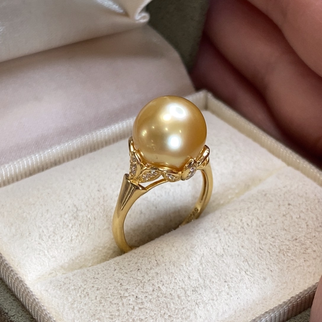 海水珍珠戒圈银S925镀金镶嵌用****9微瑕