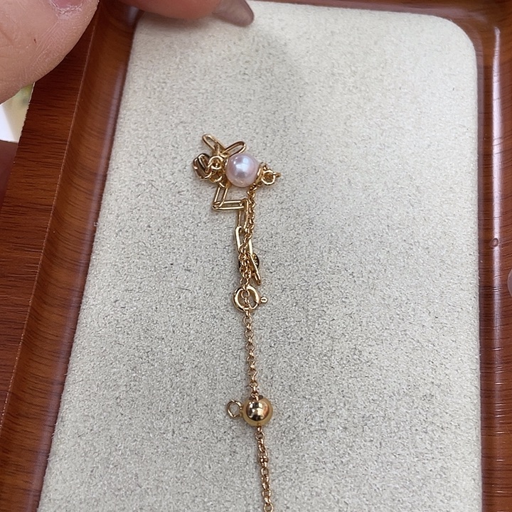 手绳银S925镶嵌海水珍珠