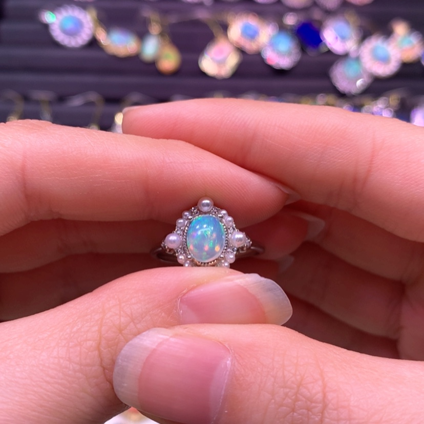 【闪购商品】欧泊戒指款式银S925镶嵌炮****常