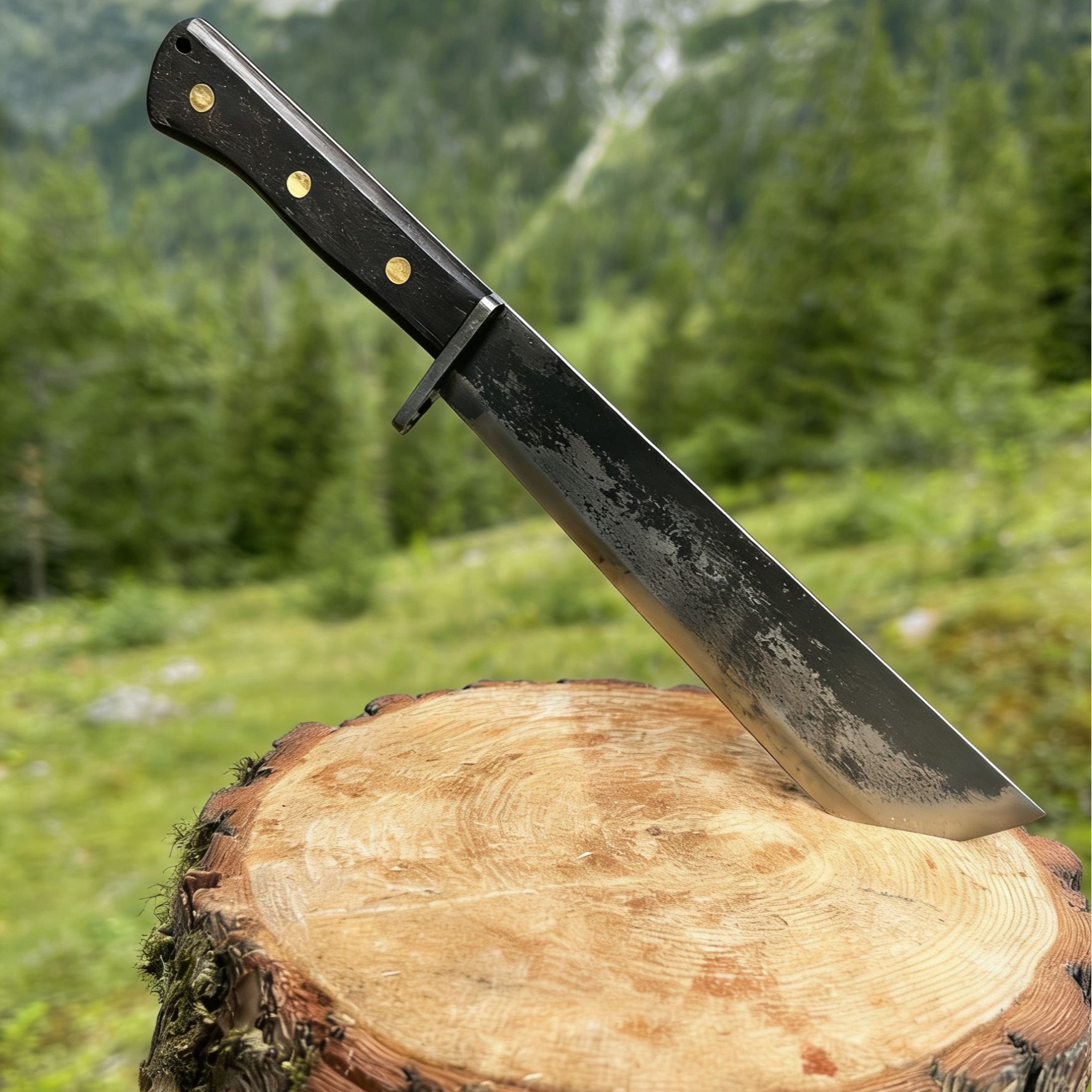 手工锻打弹簧钢加厚户外多功能砍柴砍竹子