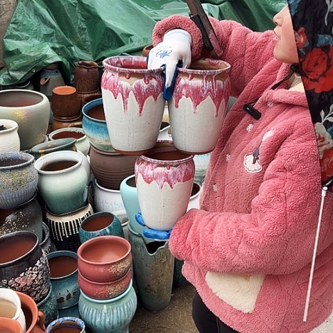 口14高20瑕疵盆子。