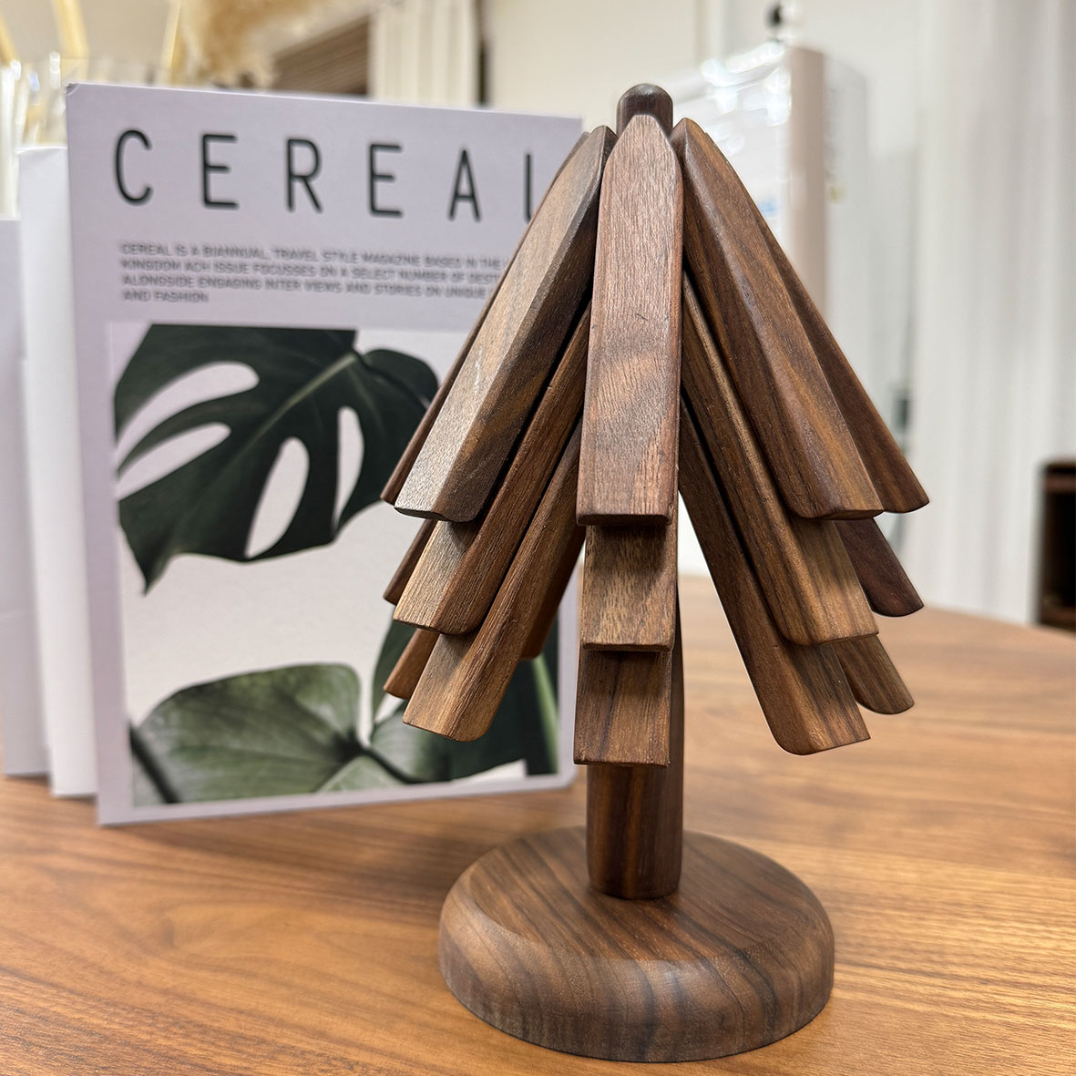 北美黑胡桃木实木隔热垫餐桌高级创意摆件餐垫防烫耐高温杯碗垫