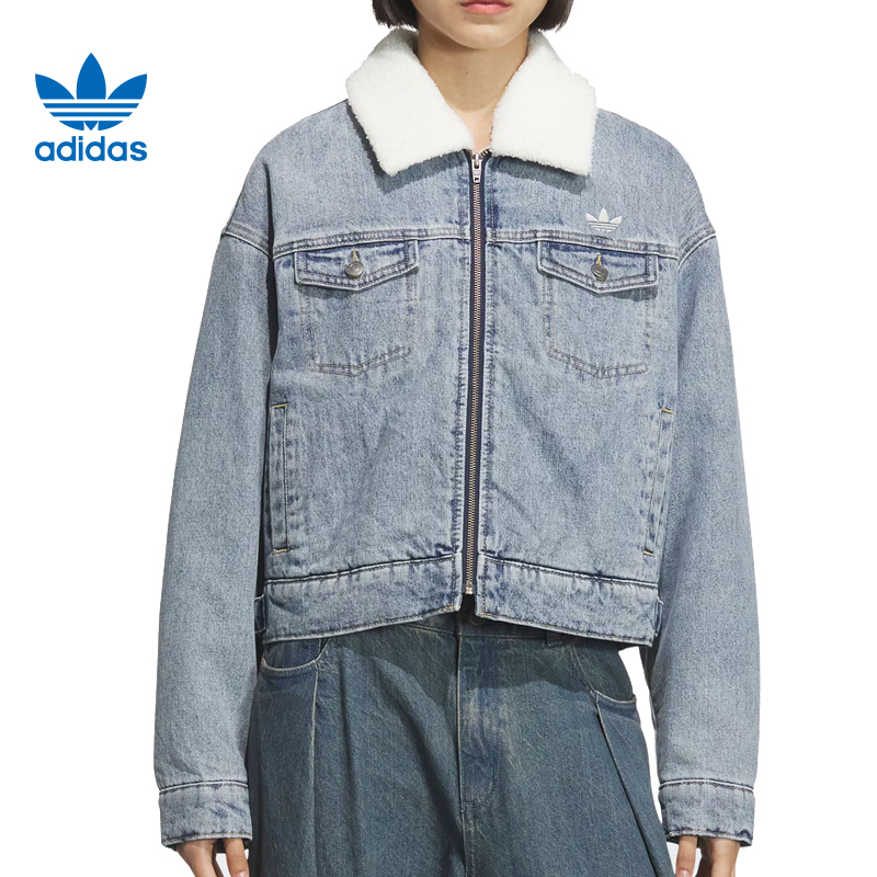 adidas阿迪达斯【茂】三叶草女子运动休闲棉服外套KC2626