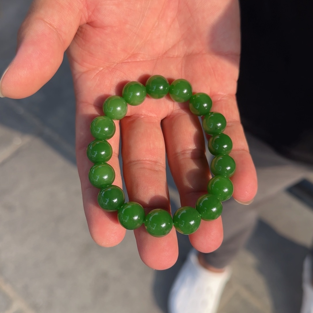 手链未镶嵌和田玉俄碧夹层料卡12