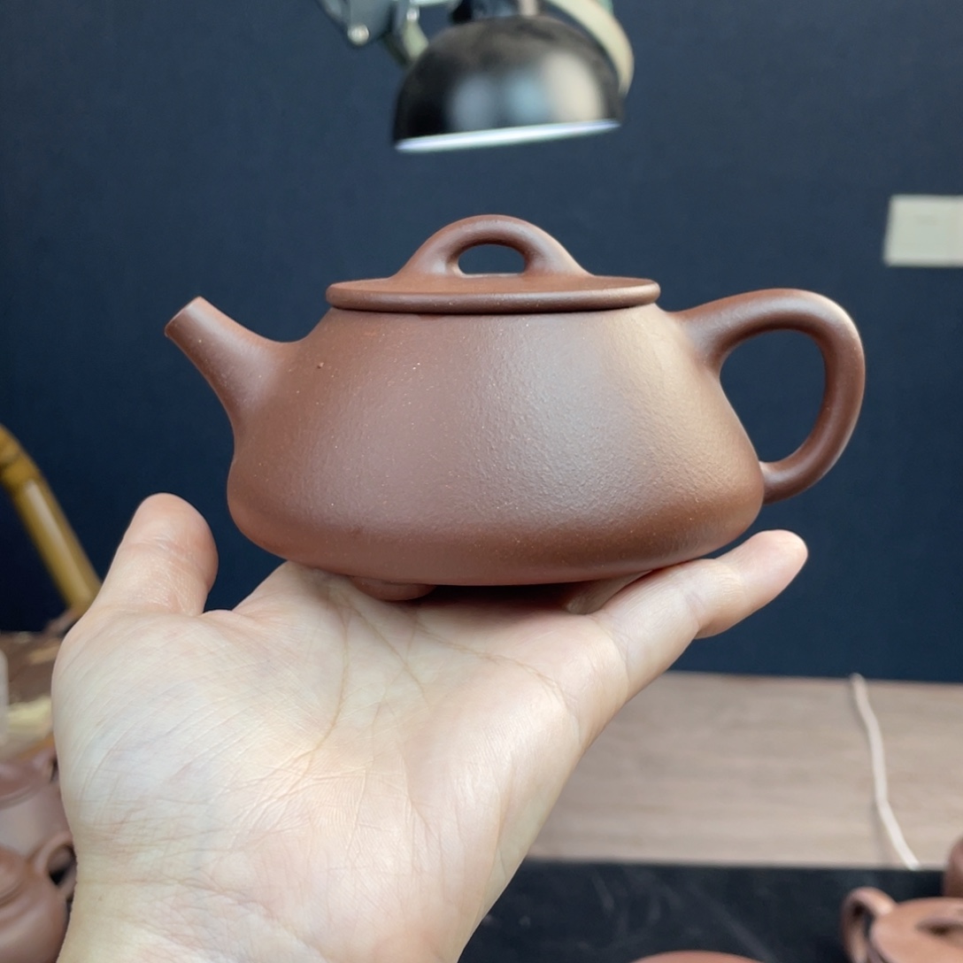 茶壶紫砂全手工底槽清平盖石瓢260cc